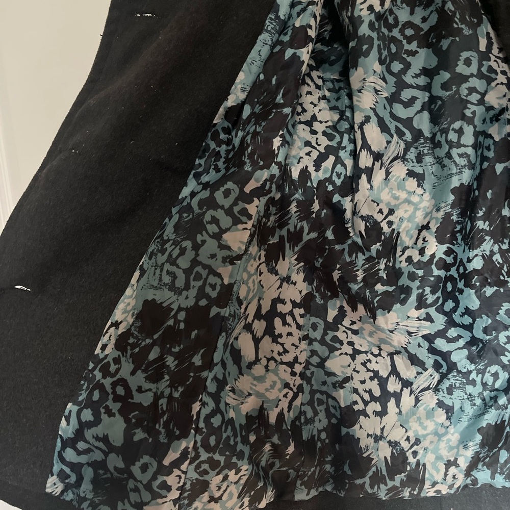 Dark Gray Wool Blend Double-Breasted Peacoat - Picture 5 of 8